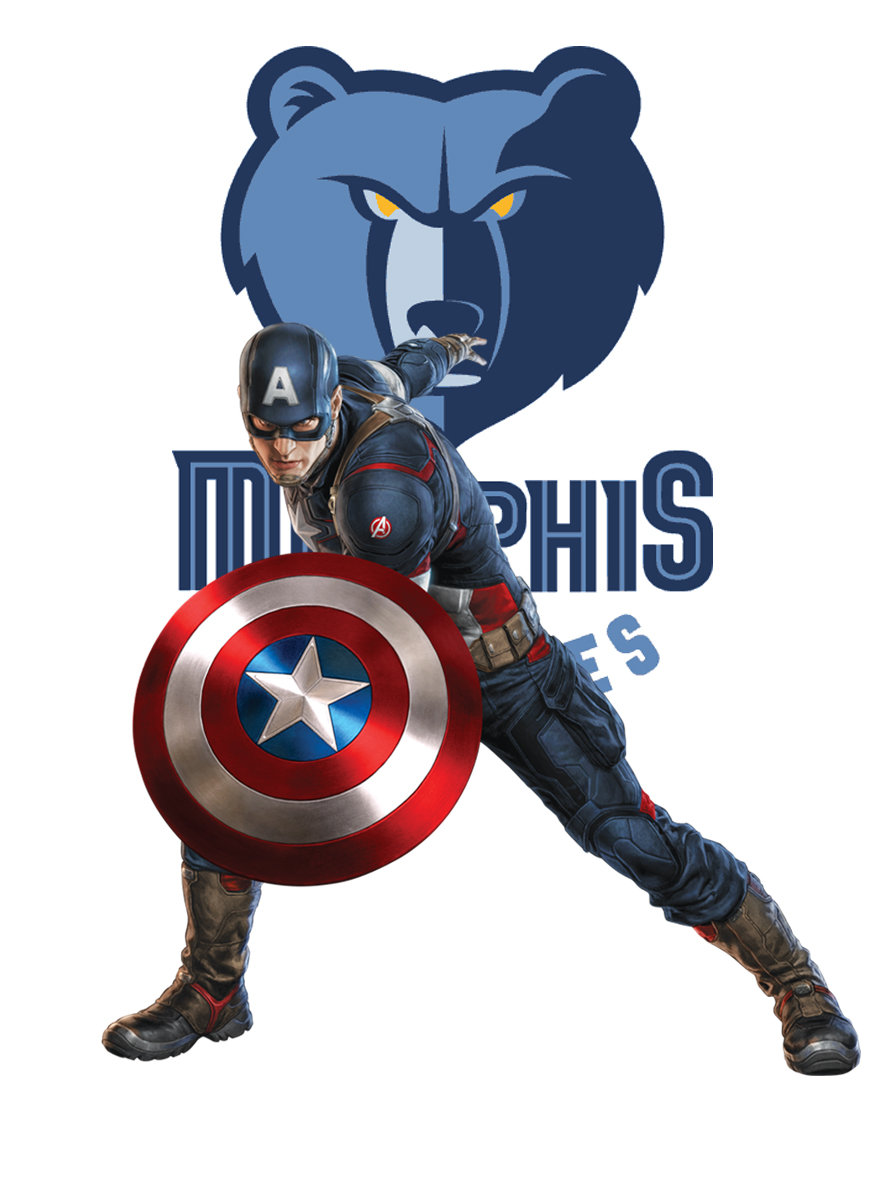 Memphis Grizzlies Captain America Logo vinyl decal